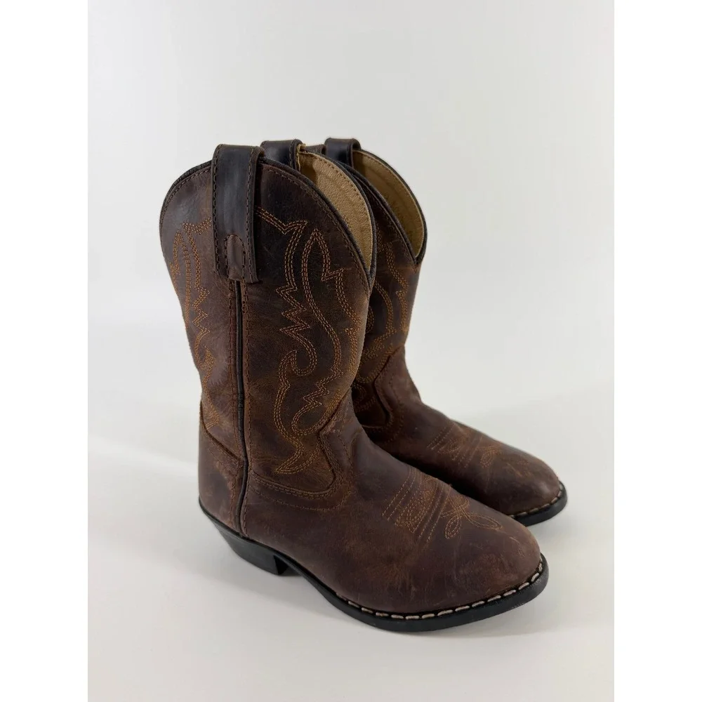 Smoky Mountain Boots Kids Denver Brown Leather Western Cowboy Boots 11.5 D